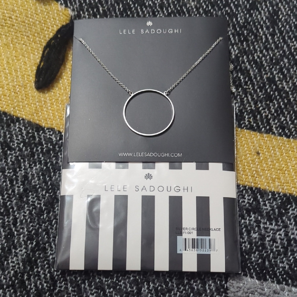Lele Sadoughi Silver Circle Pendant Necklace